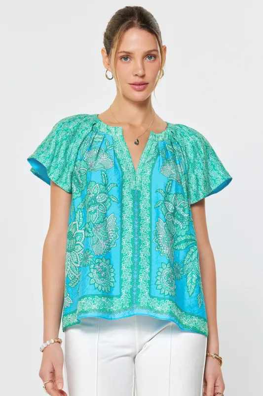 Justine Printed Blouse made by Current Air