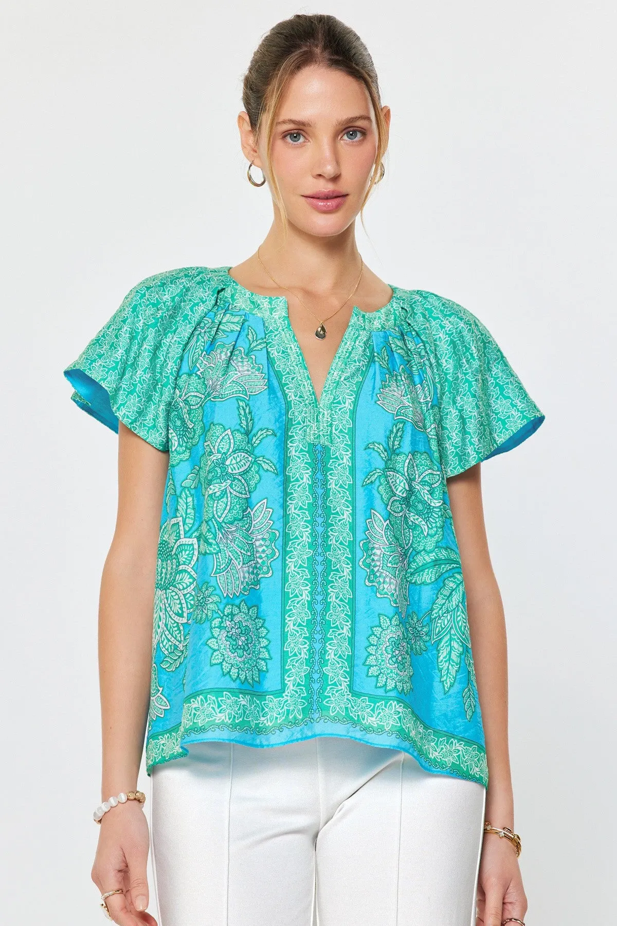 Justine Printed Blouse sold by Madison Boutique