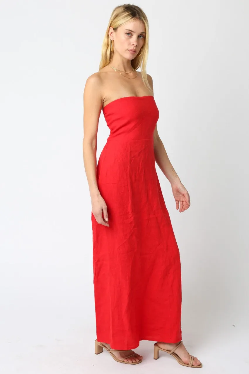 Wiliford Linen Maxi Dress, Red sold by Madison Boutique product image thumbnail 5