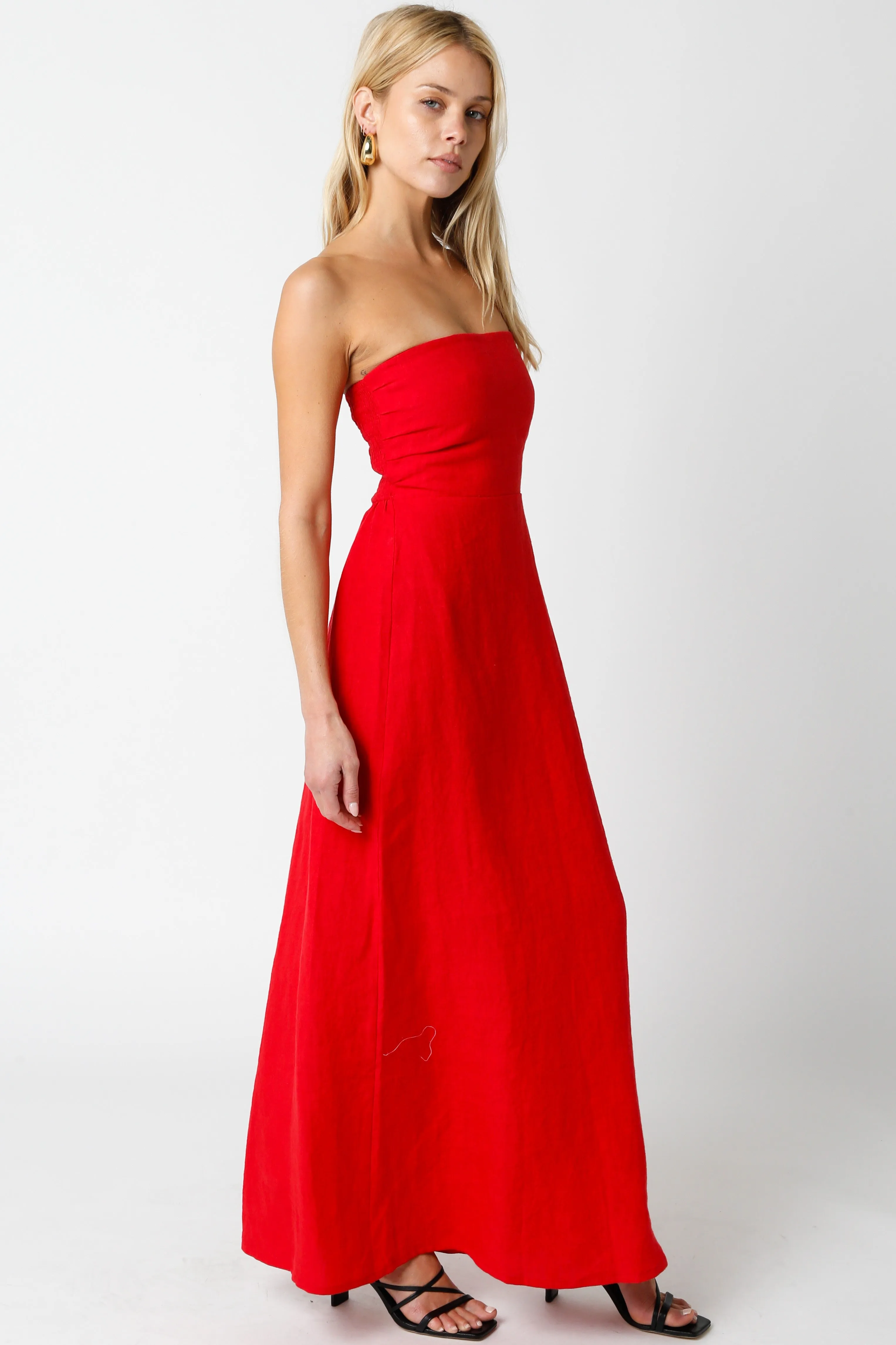 Wiliford Linen Maxi Dress, Red sold by Madison Boutique product image thumbnail 2