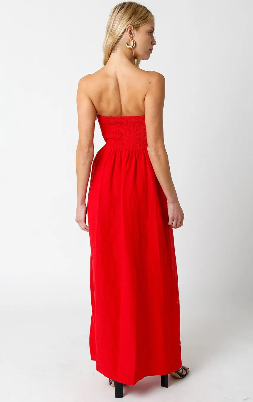 Wiliford Linen Maxi Dress, Red sold by Madison Boutique product image thumbnail 3