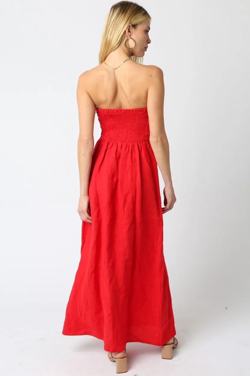 Wiliford Linen Maxi Dress, Red sold by Madison Boutique product image thumbnail 4