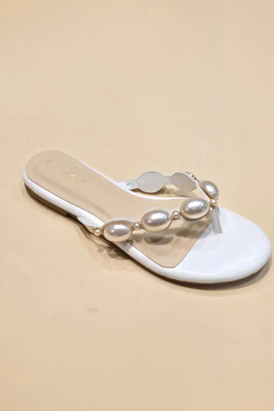 Pearl Strap Thong Sandal made by BAMBOO