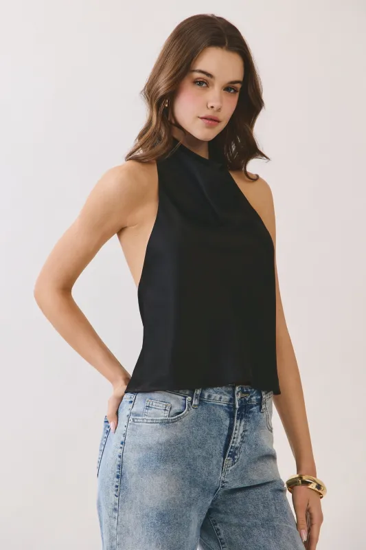 Kaitlyn Open Back Halter Top made by TCEC