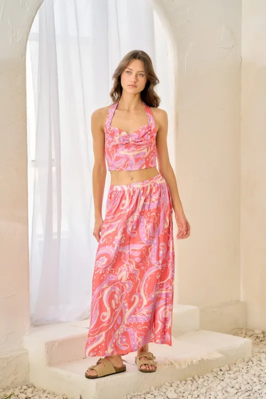 Isabel Printed Halter Top made by Lalavon
