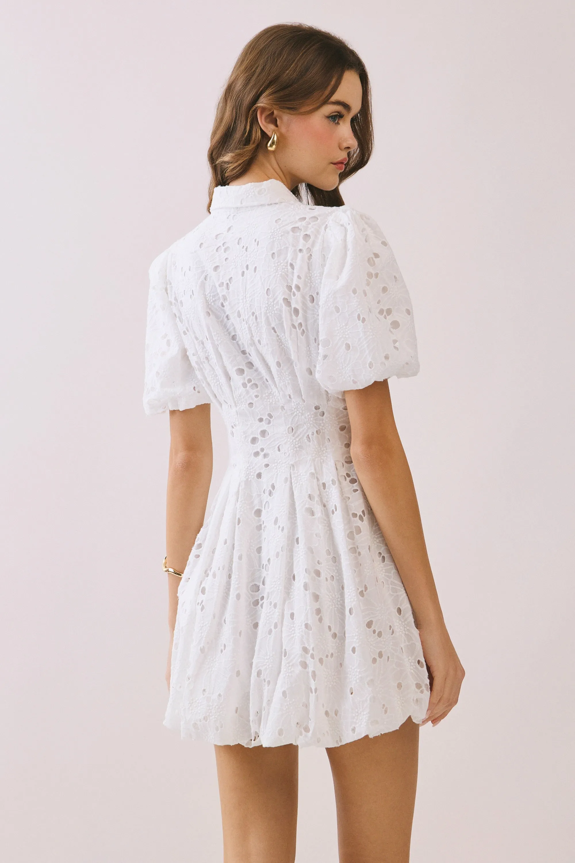 Sharon Eyelet Bubble Hem Dress sold by Madison Boutique product image thumbnail 5