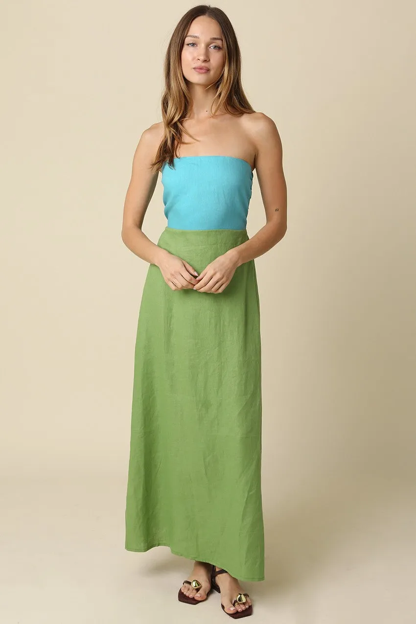 Mei Linen Maxi Dress, Green sold by Madison Boutique