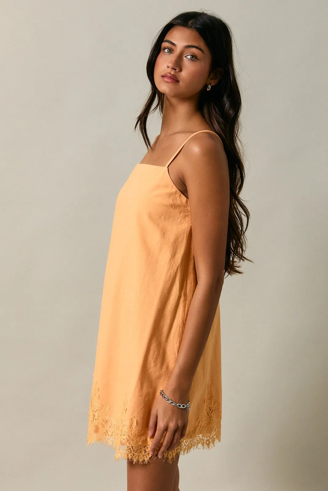 Amy Lace Trim Linen Blend Dress sold by Madison Boutique product image thumbnail 2