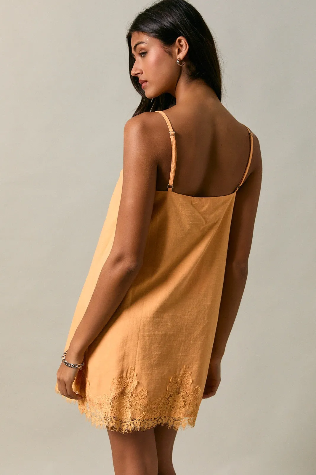Amy Lace Trim Linen Blend Dress sold by Madison Boutique product image thumbnail 3