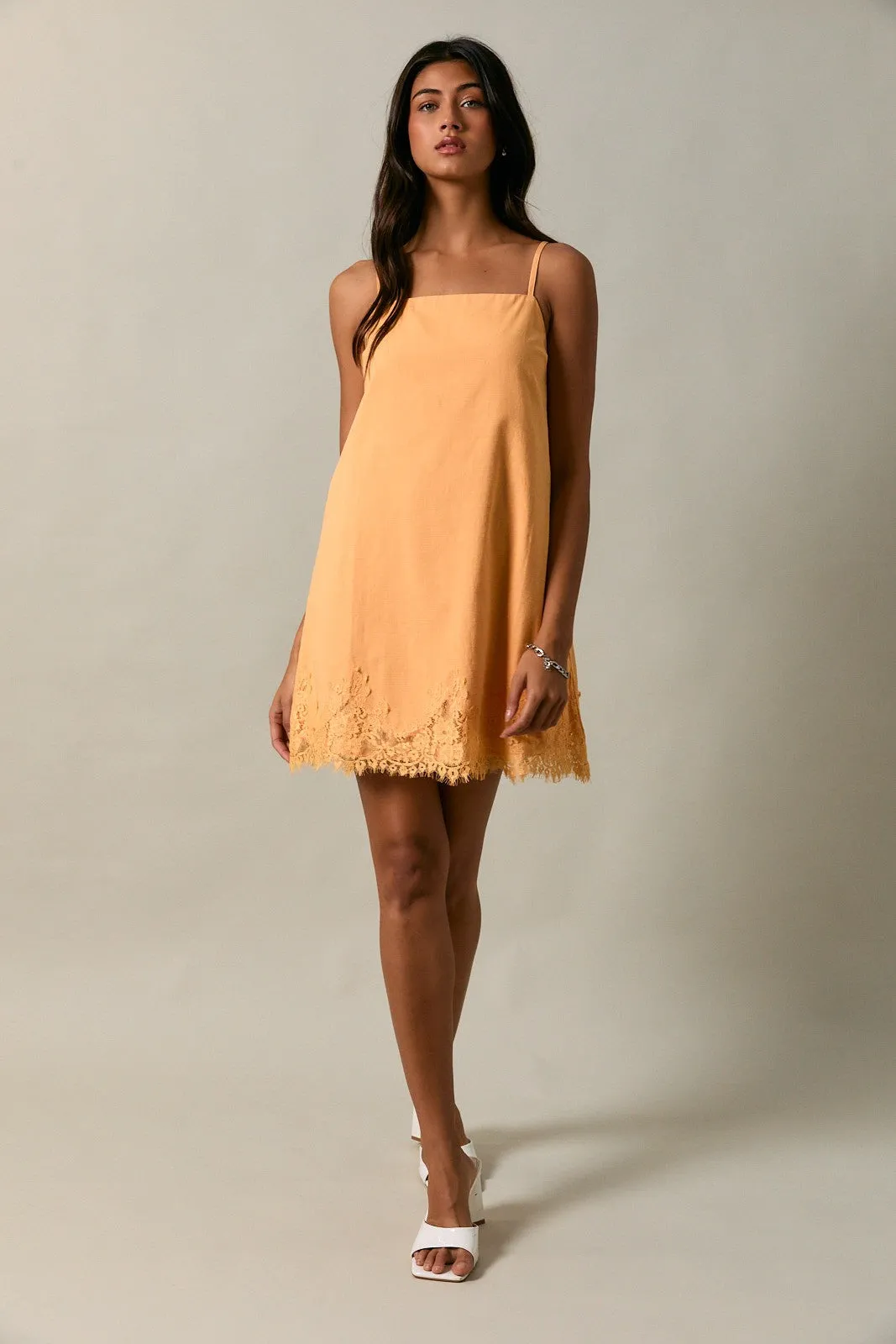 Amy Lace Trim Linen Blend Dress sold by Madison Boutique product image thumbnail 5
