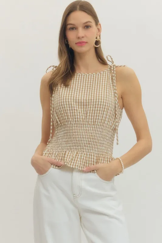 Shelley Gingham Tank Top made by entro
