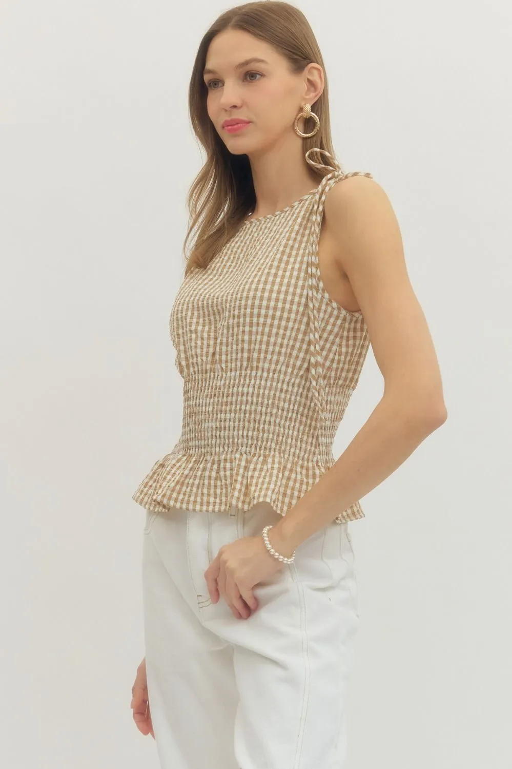 Shelley Gingham Tank Top sold by Madison Boutique product image thumbnail 4