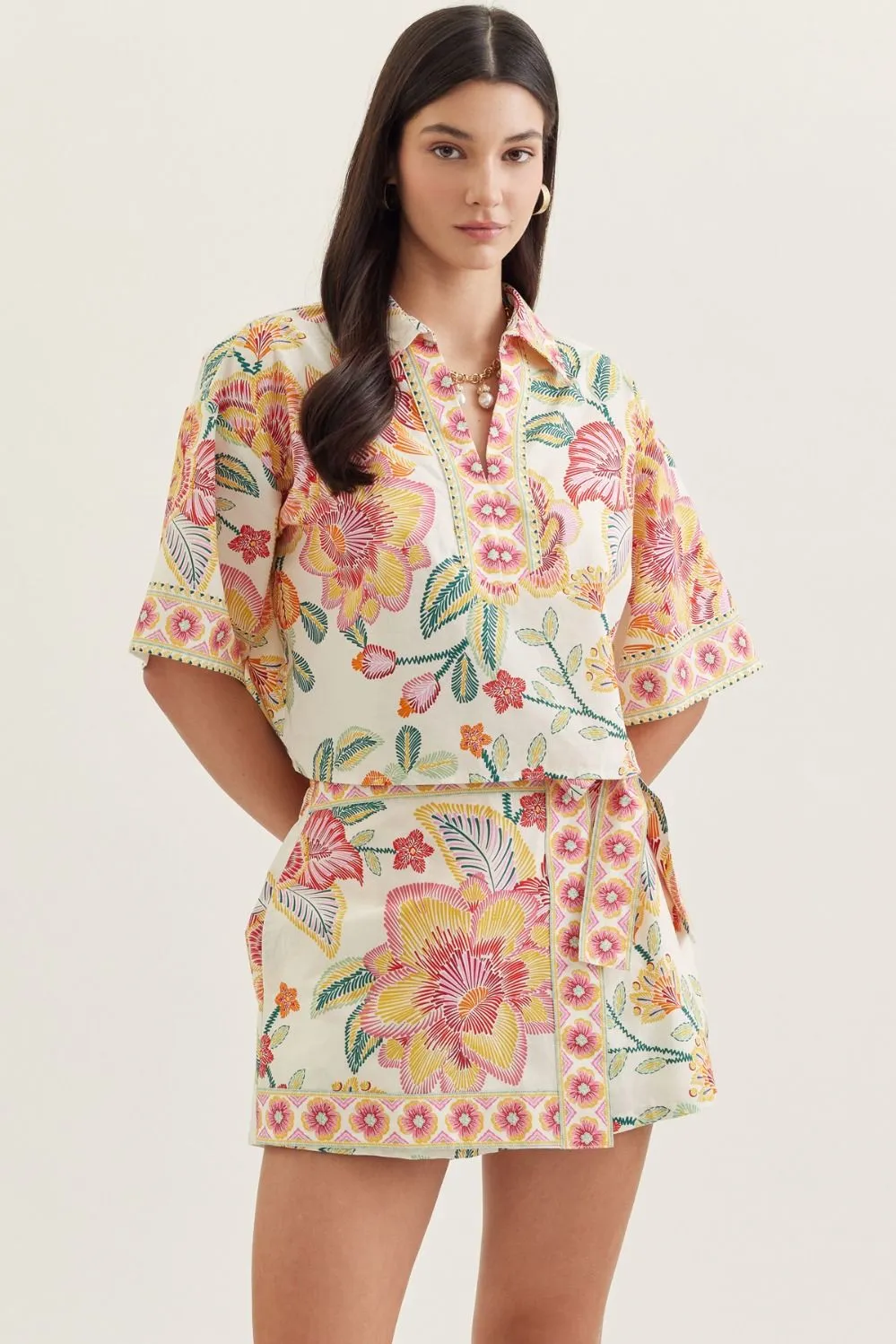 Marbella Printed Top, Pink Mix sold by Madison Boutique product image thumbnail 3
