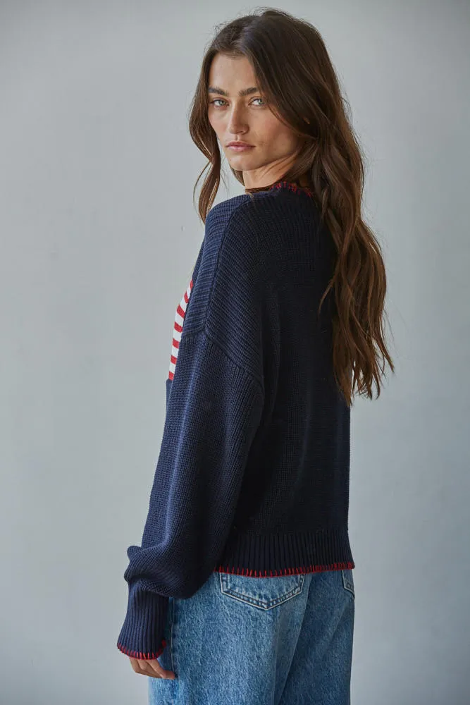 Americana Stitch Sweater sold by Madison Boutique product image thumbnail 3