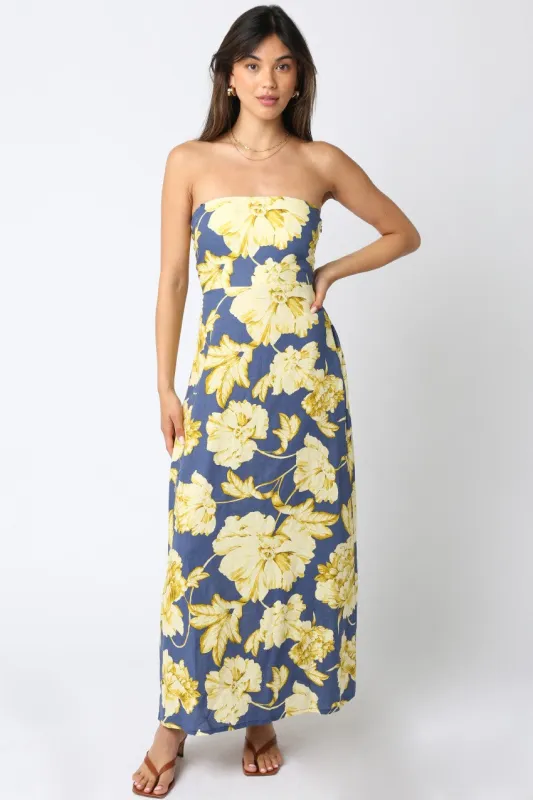 Baird Linen Blend Maxi Dress made by Olivaceous