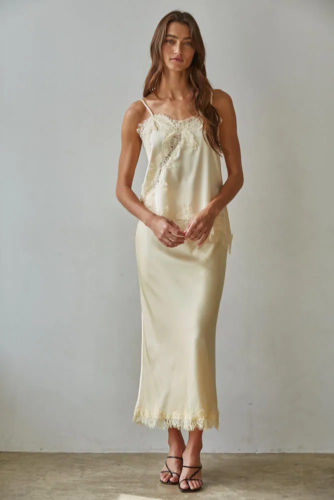 Ma Vie Satin Midi Skirt sold by Madison Boutique product image thumbnail 2