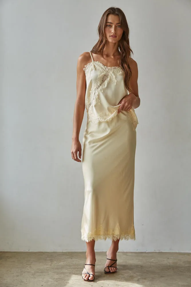 Ma Vie Satin Midi Skirt sold by Madison Boutique product image thumbnail 4