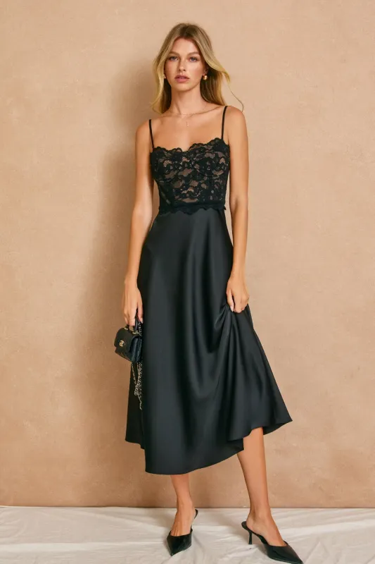 Quiet Luxe Lace Bodice Midi Dress made by Dress Forum