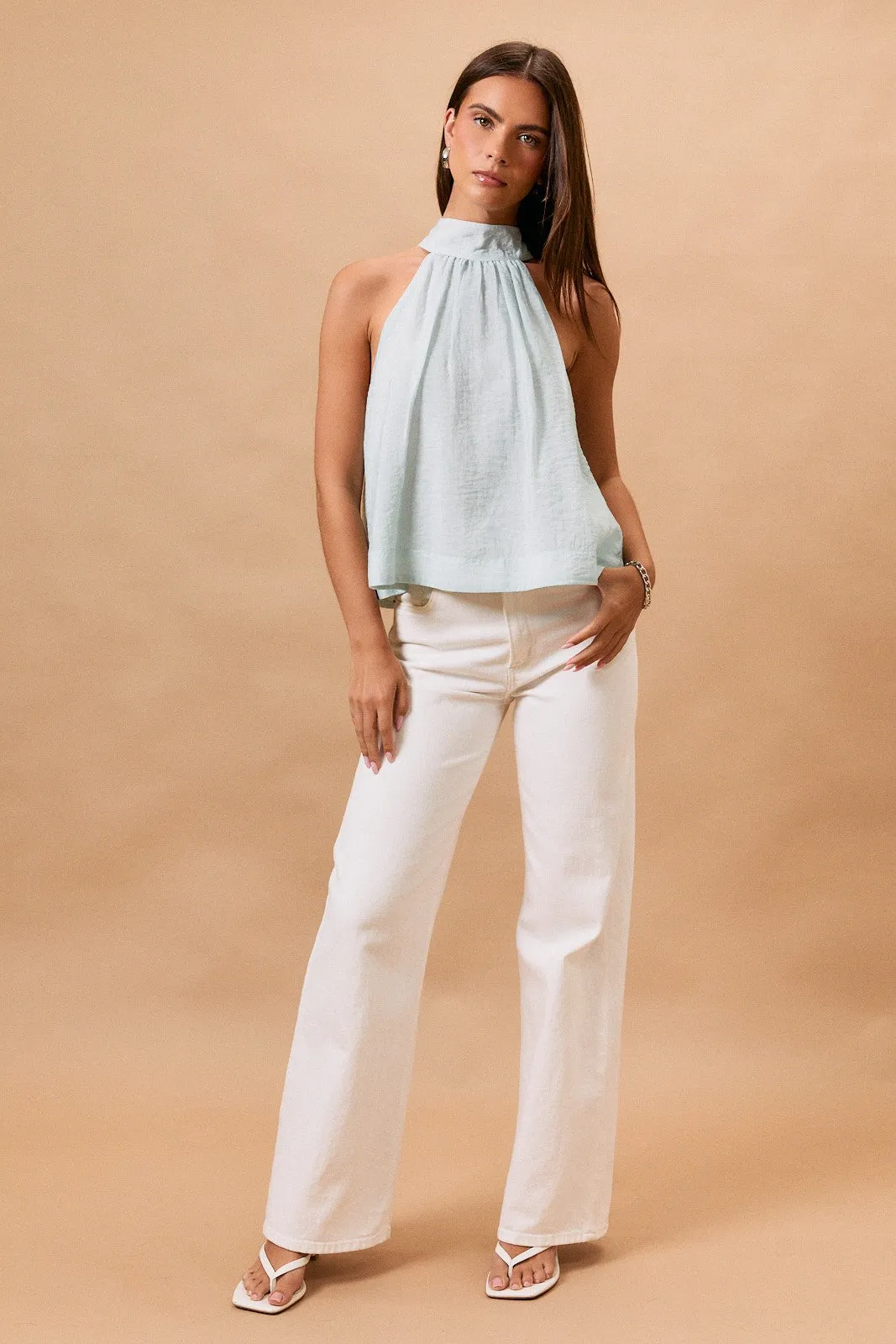 Lindsay Flared Halter Top, Light Mint sold by Madison Boutique product image thumbnail 3