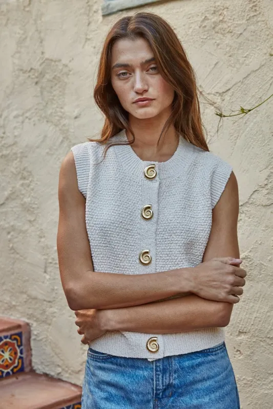 Tamia Buttoned Sweater Vest made by By Together