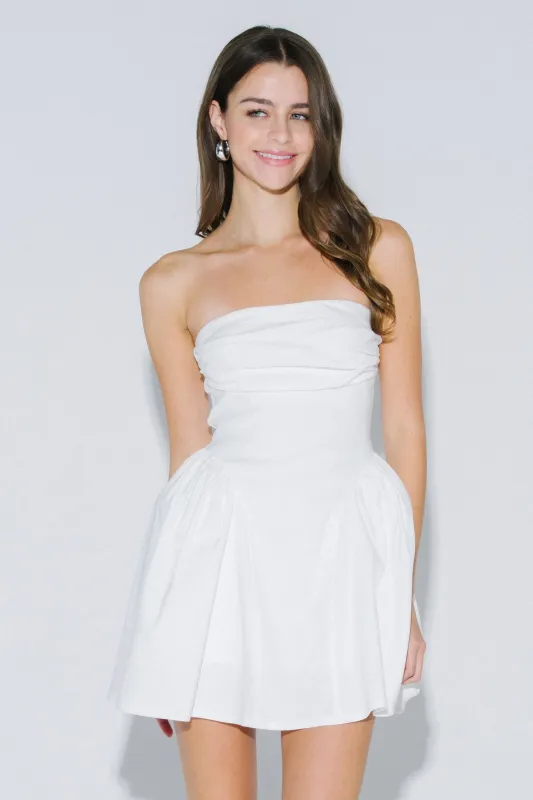 Ciara Ruched Strapless Dress made by Blue Blush