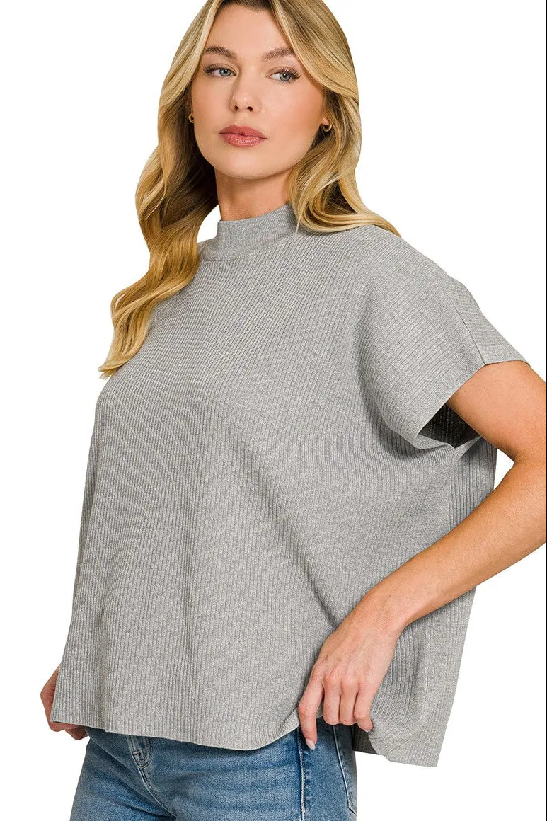 Laura Mock Neck Top, Grey sold by Madison Boutique product image thumbnail 2