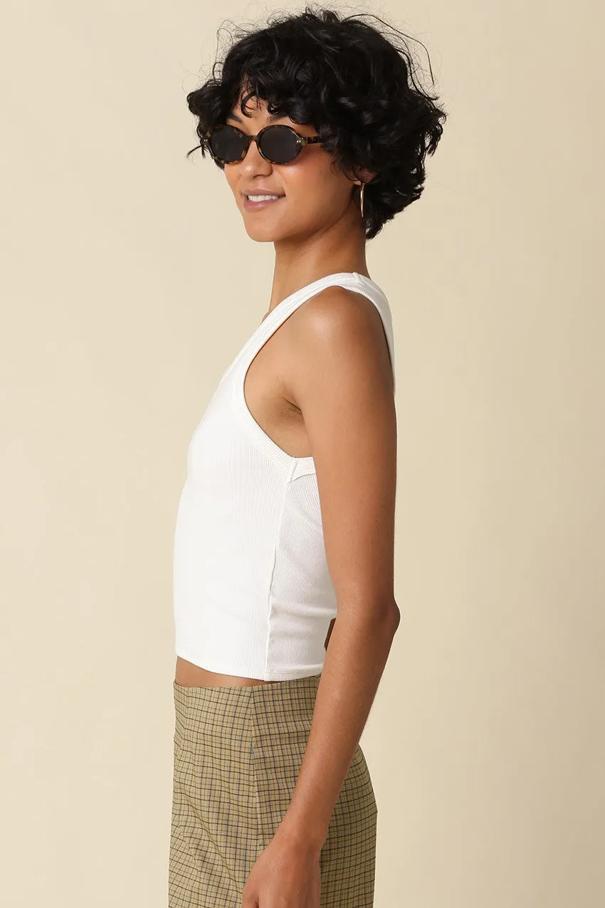 Mason Ribbed Tank, White sold by Madison Boutique product image thumbnail 5