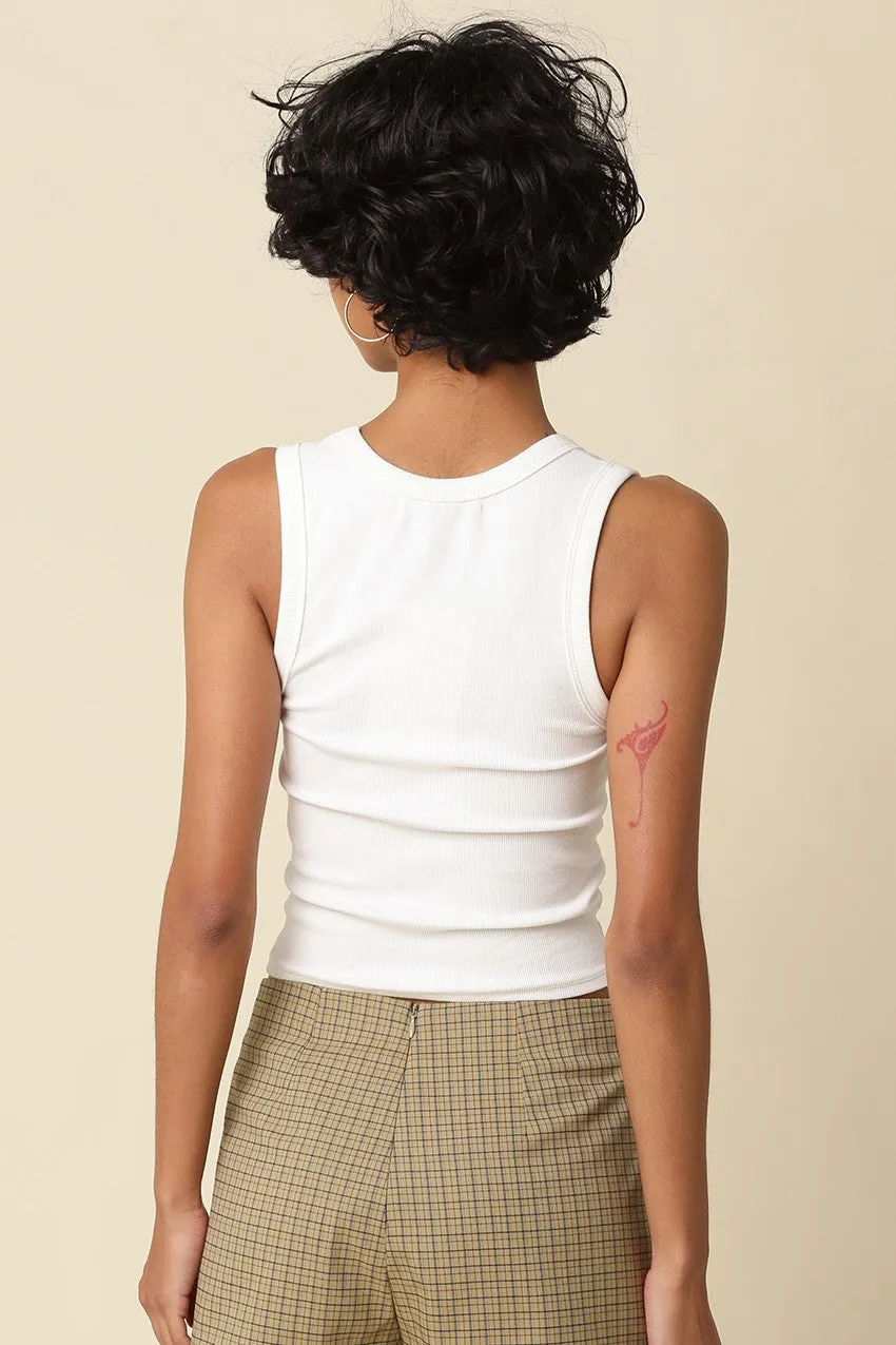 Mason Ribbed Tank, White sold by Madison Boutique product image thumbnail 2