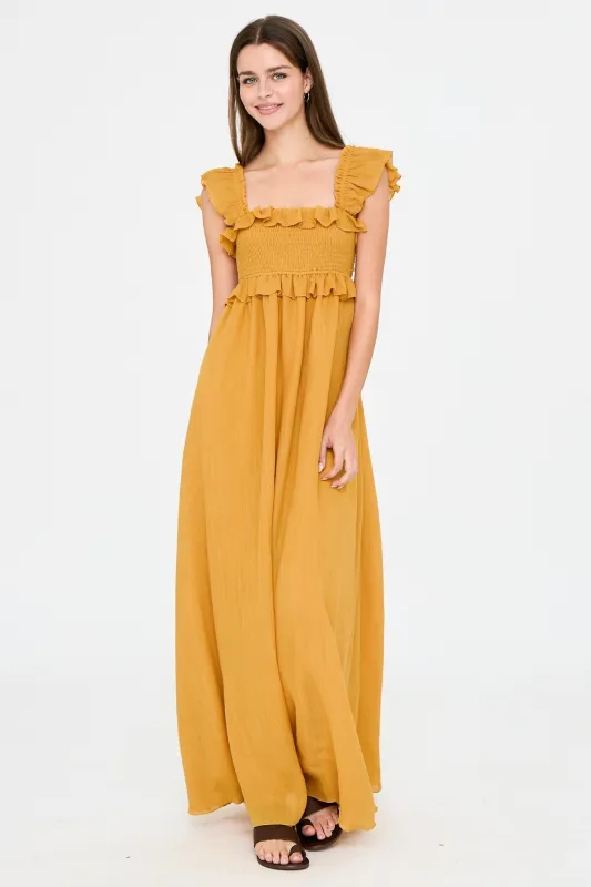 Sunflower Sunset Maxi Dress made by Aakaa