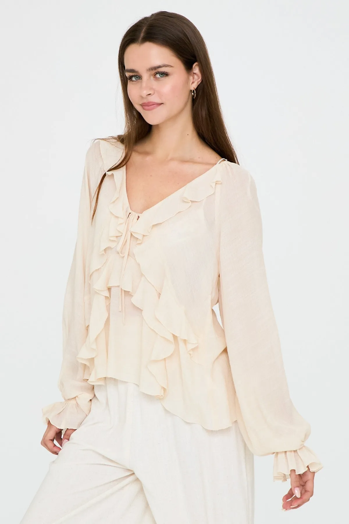 Bianca Flowy Ruffle Blouse sold by Madison Boutique product image thumbnail 2