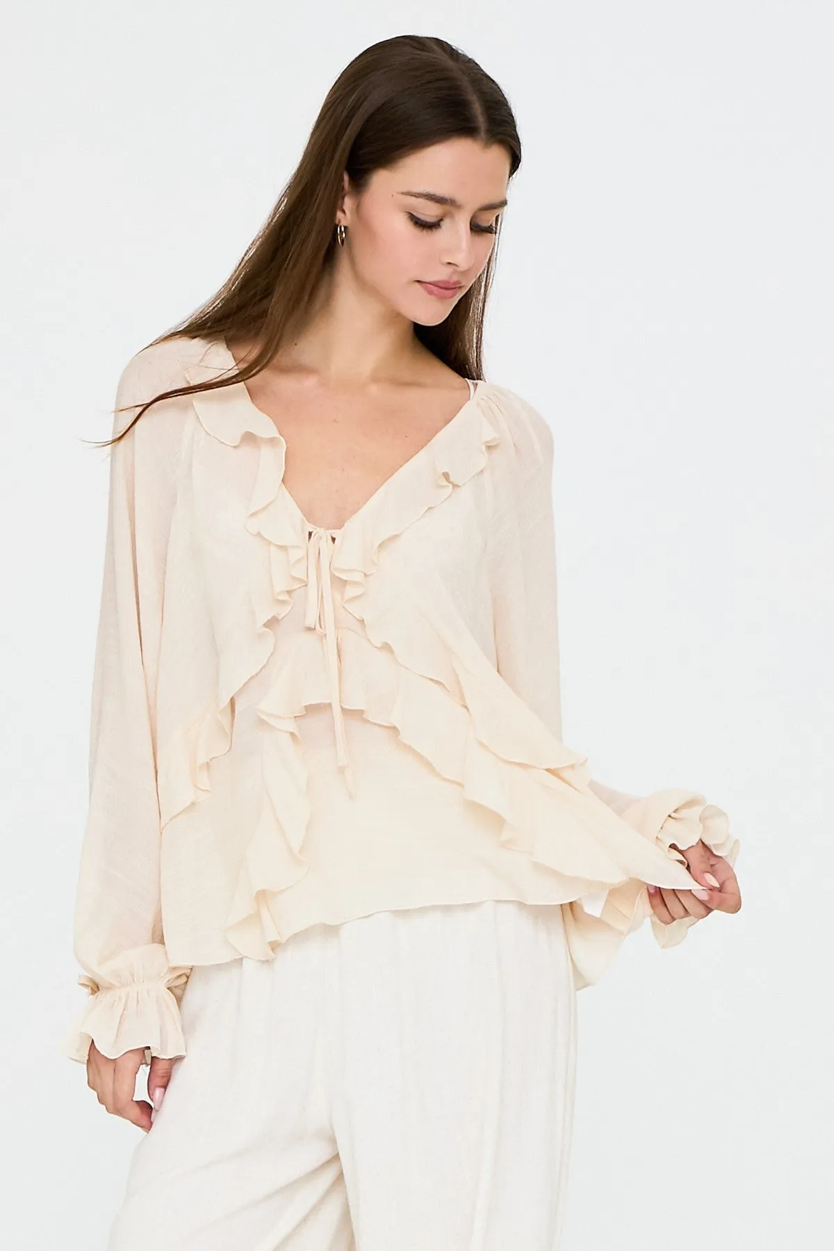 Bianca Flowy Ruffle Blouse sold by Madison Boutique product image thumbnail 3