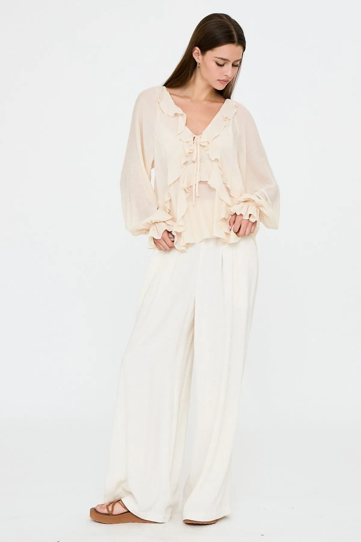 Bianca Flowy Ruffle Blouse sold by Madison Boutique product image thumbnail 4