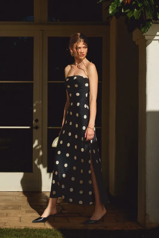 Harlowe Polka Dot Maxi, Black made by Dress Forum