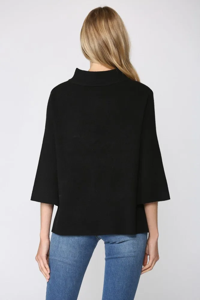 Quinn Mock Neck Sweater, Black sold by Madison Boutique product image thumbnail 2