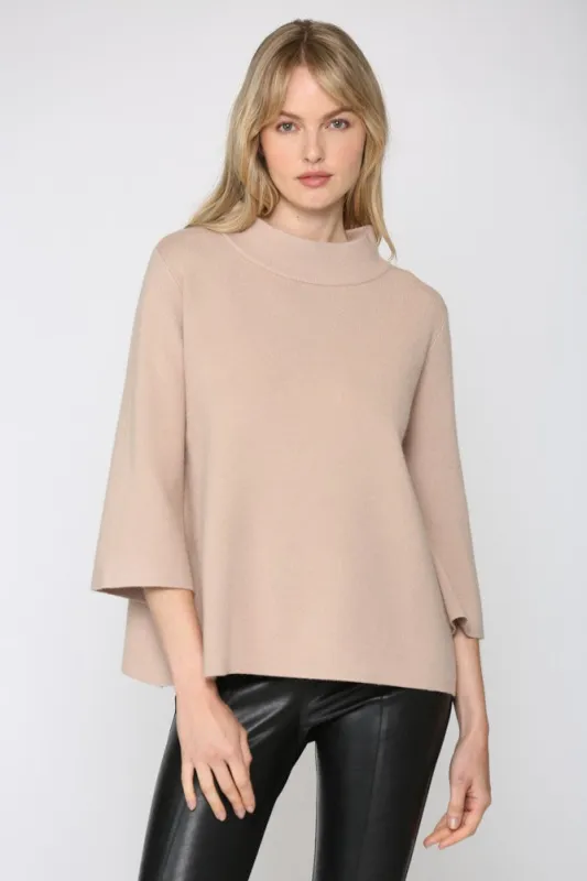 Quinn Mock Neck Sweater, Taupe made by Fate