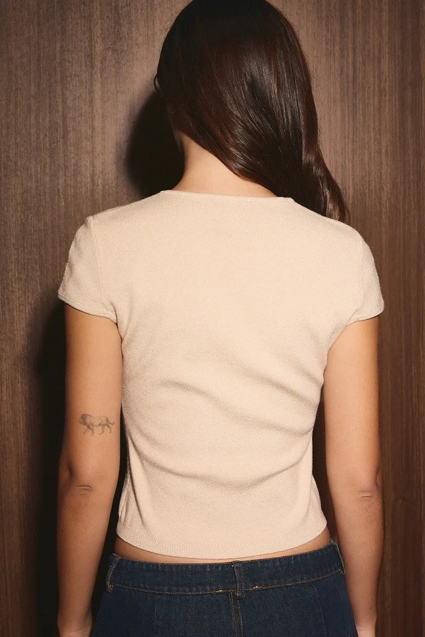 Tristan Cap Sleeve Top, Beige sold by Madison Boutique product image thumbnail 4