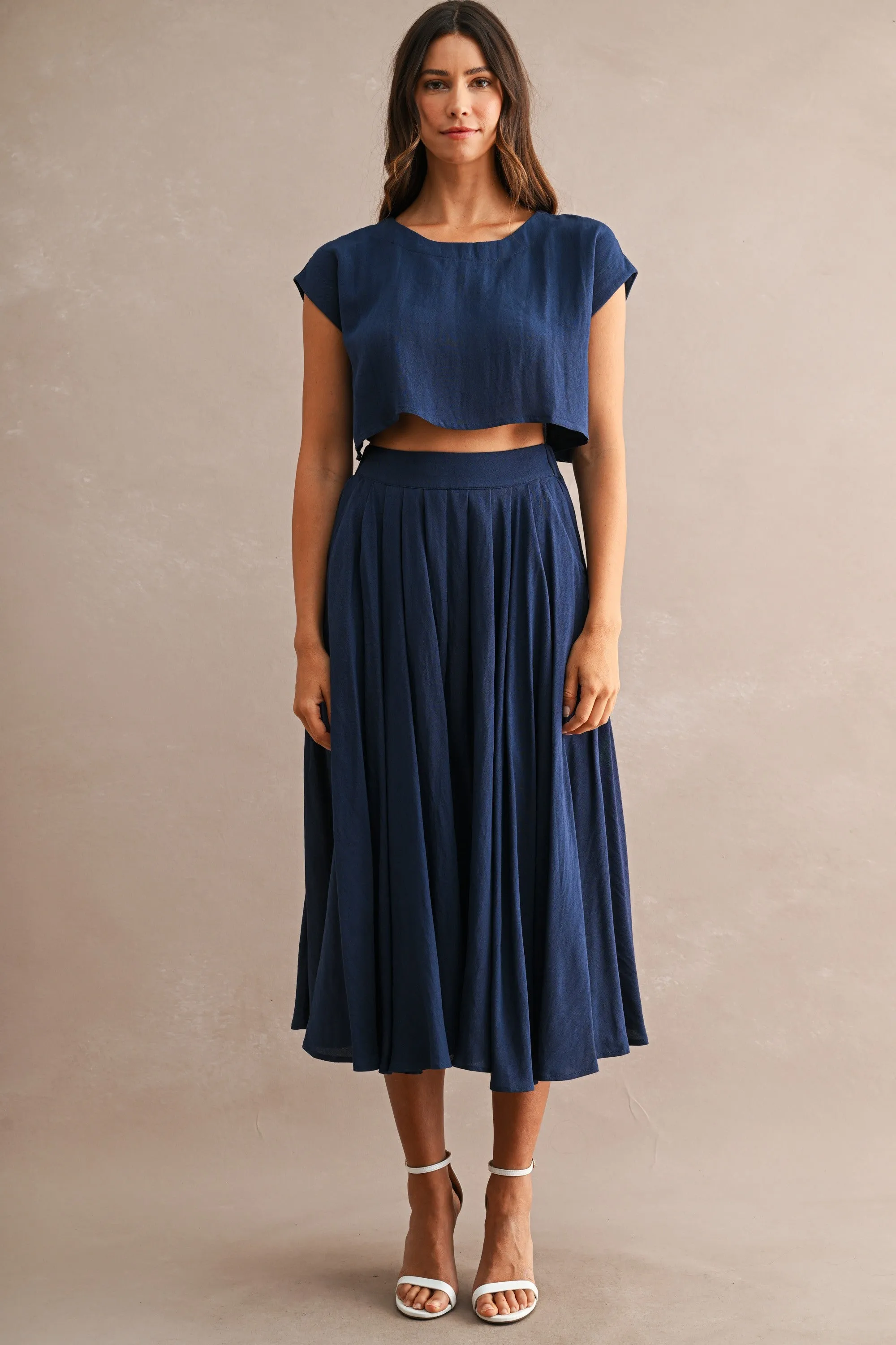 Hampstead Midi Skirt Set, Navy sold by Madison Boutique product image thumbnail 3