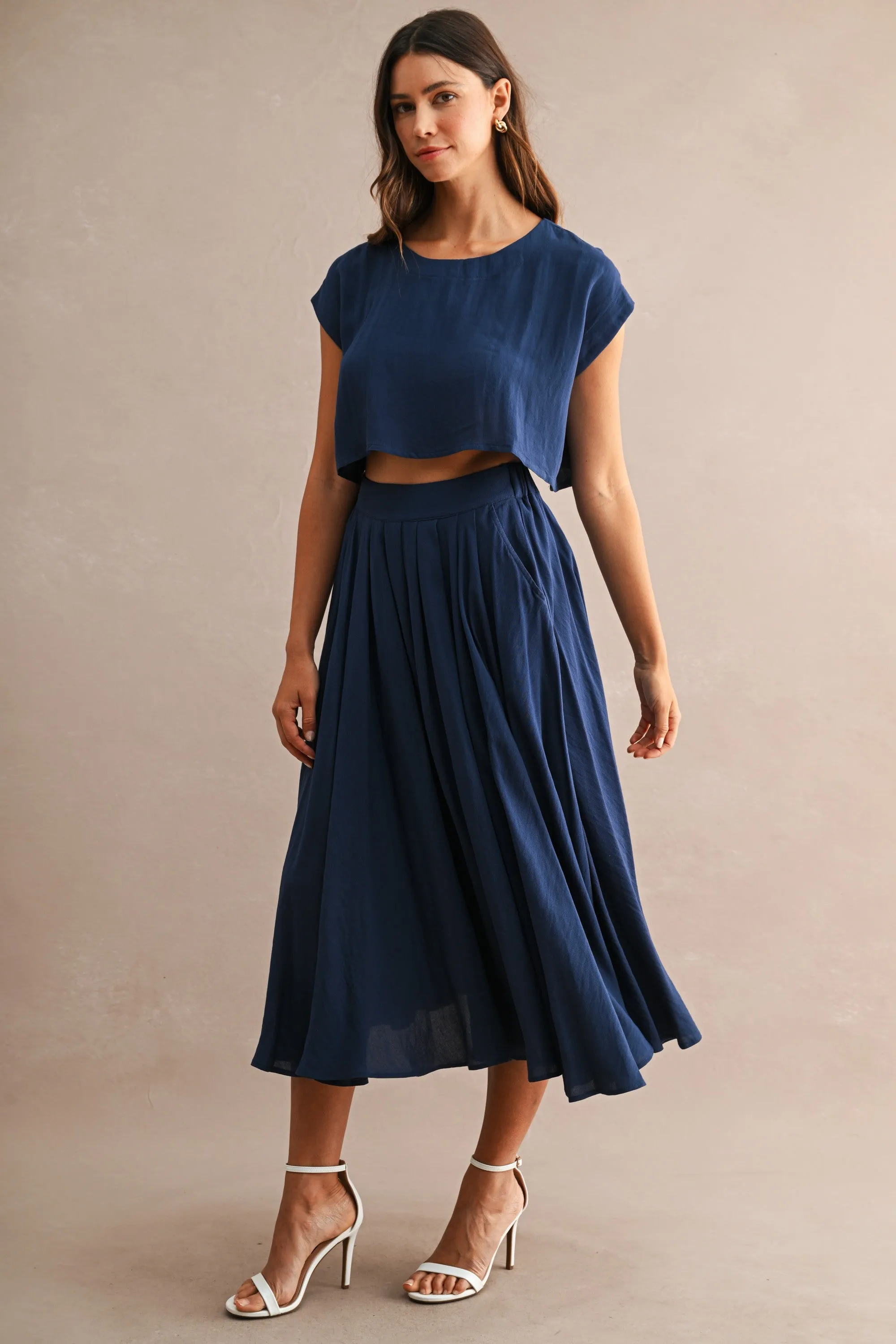 Hampstead Midi Skirt Set, Navy sold by Madison Boutique product image thumbnail 4