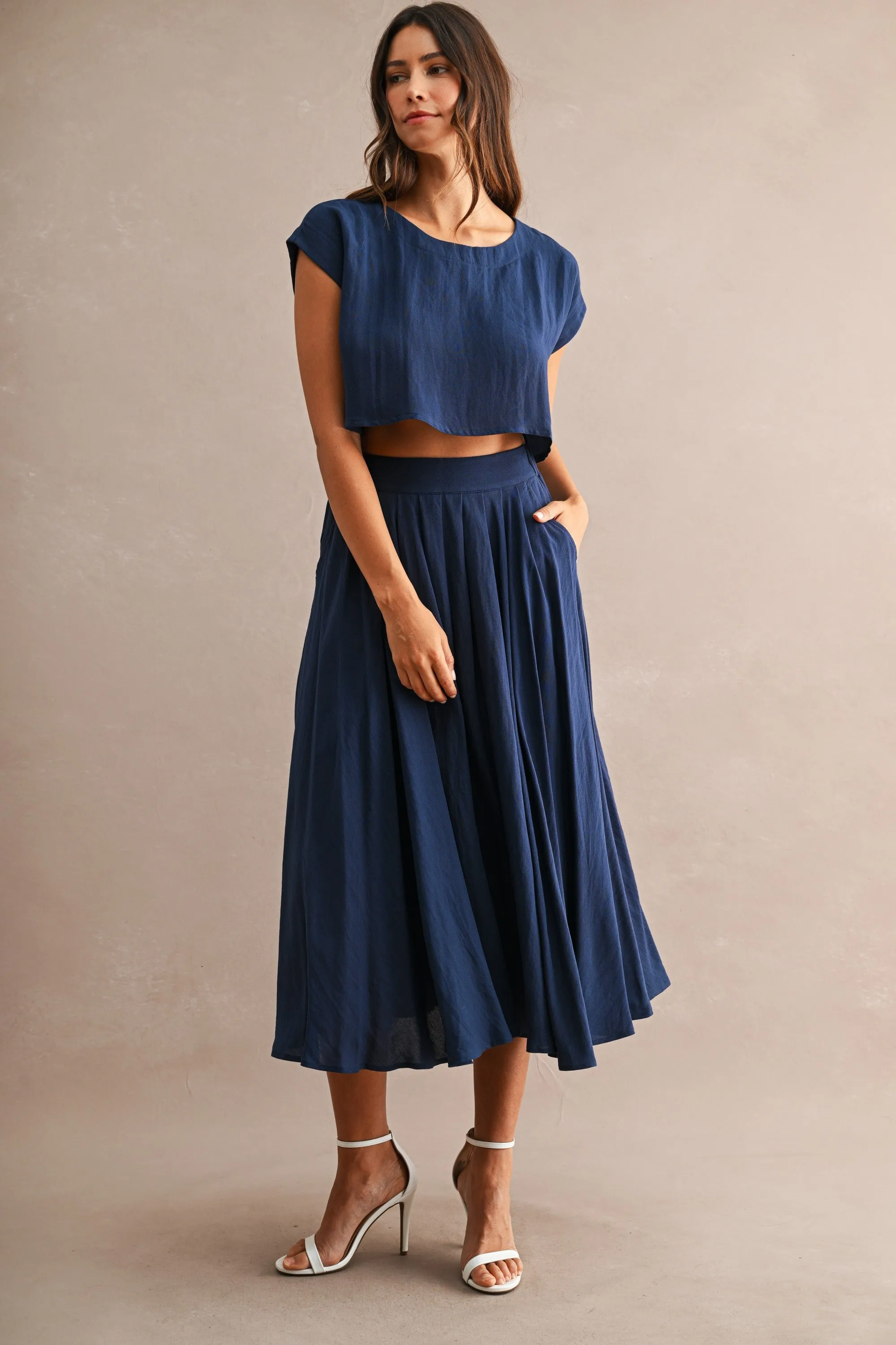 Hampstead Midi Skirt Set, Navy sold by Madison Boutique product image thumbnail 2