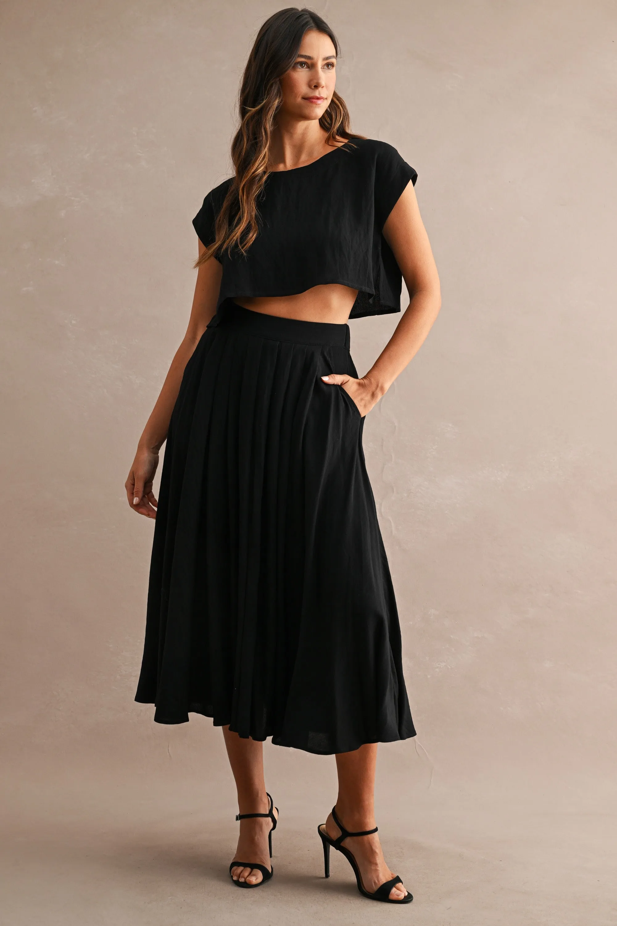 Hampstead Midi Skirt Set, Black sold by Madison Boutique product image thumbnail 2