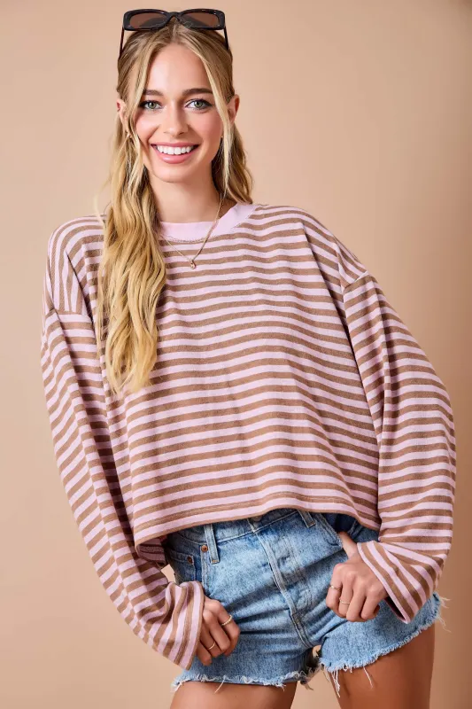 Santana Striped Long Sleeve Tee made by Day + Moon