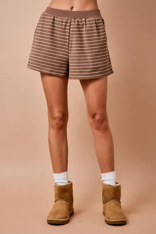 Kiele Striped Lounge Shorts made by Day + Moon