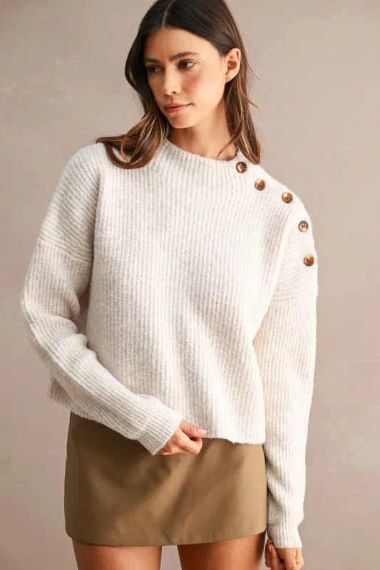 Ciele Buttoned Shoulder Sweater made by MABLE