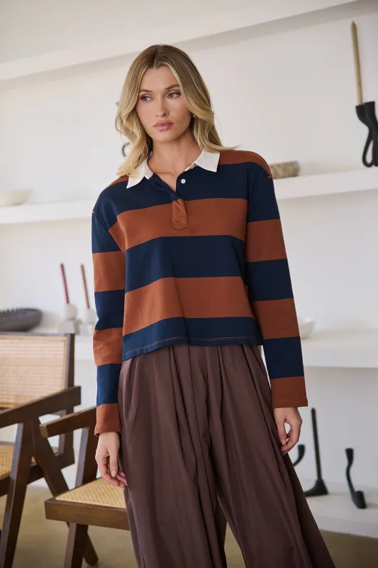 Maddie Striped Rugby Shirt made by Sugarlips