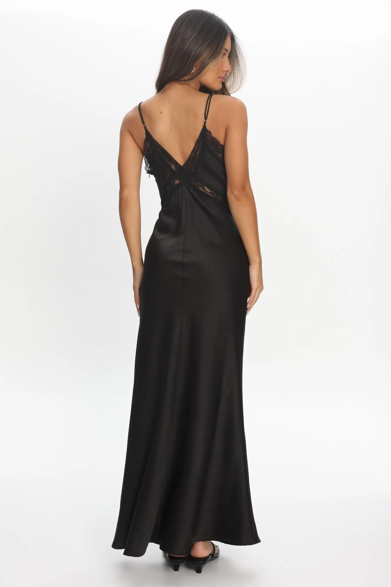 Gillian Lace Trim Satin Maxi sold by Madison Boutique product image thumbnail 2