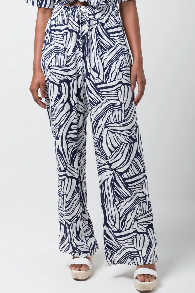 Relaxed Printed Viscose Pant Navy sold by Ackermas product image thumbnail 2