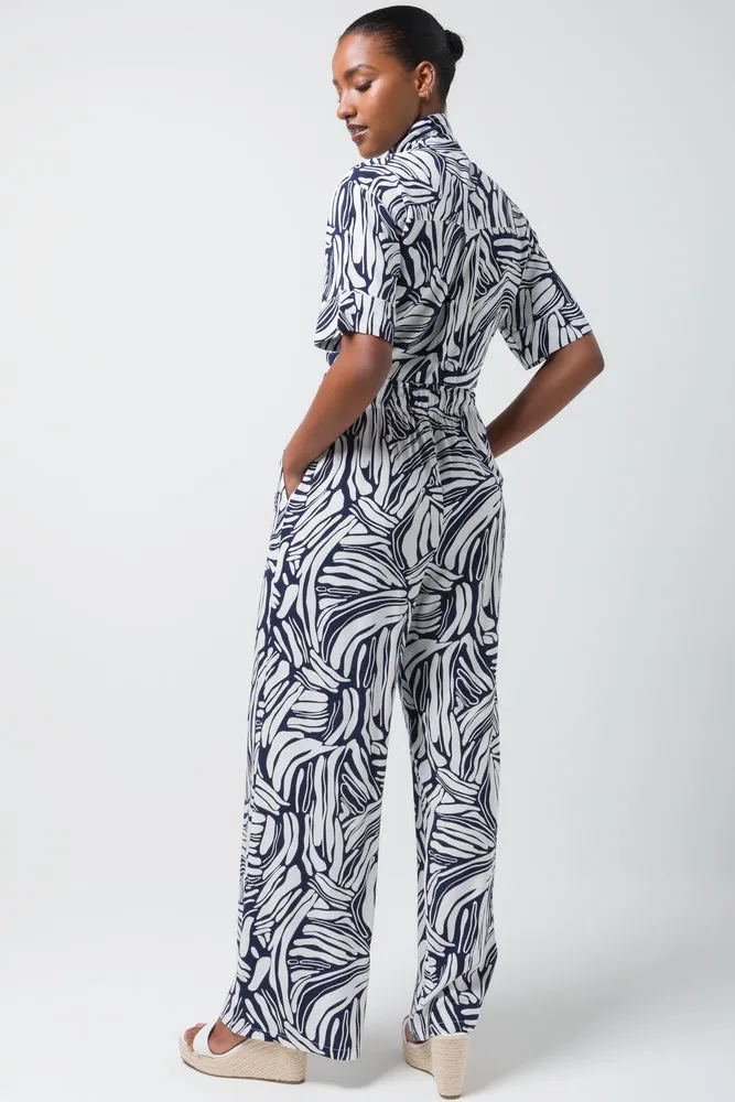 Relaxed Printed Viscose Pant Navy sold by Ackermas product image thumbnail 4