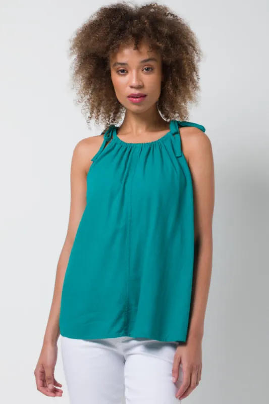 A-Line Strappy Linen Jade sold by Ackermas