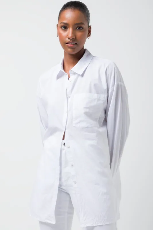 Longer Length Voile Shirt Plain Packt White sold by Ackermas