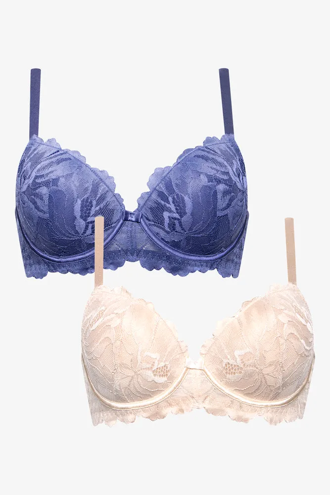 2 Pack Summer Lace Balconette Bra Blue sold by Ackermas product image thumbnail 2